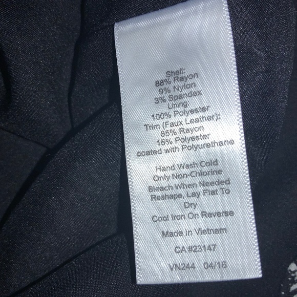 Talbots Petite houndstooth plaid pencil skirt 10P faux leather trim - Picture 5 of 5